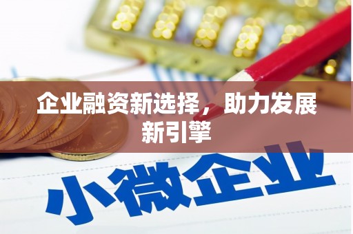 溪口企业融资新选择，助力发展新引擎