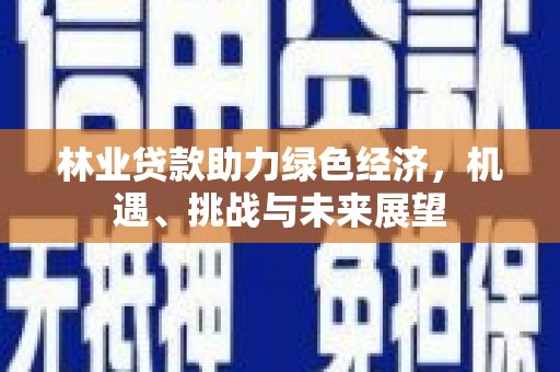 溪口林业贷款助力绿色经济，机遇、挑战与未来展望