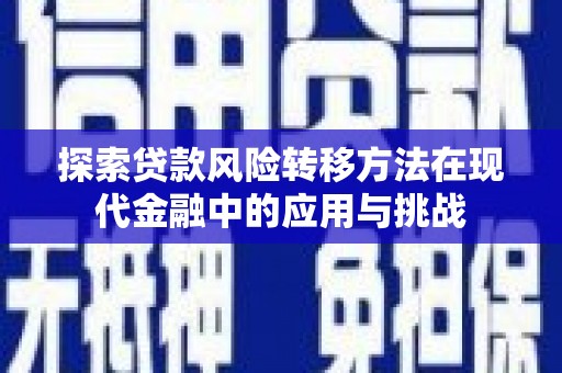 溪口探索贷款风险转移方法在现代金融中的应用与挑战