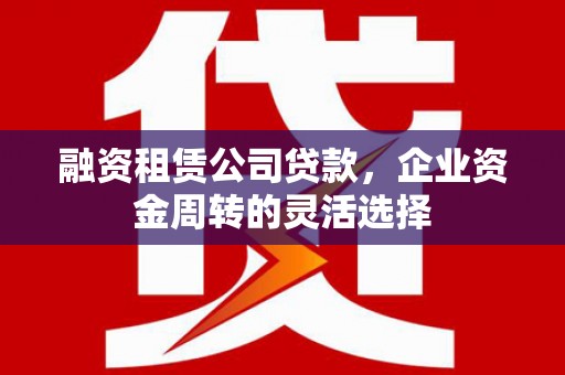 溪口融资租赁公司贷款，企业资金周转的灵活选择