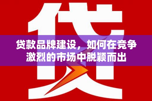 溪口贷款品牌建设，如何在竞争激烈的市场中脱颖而出
