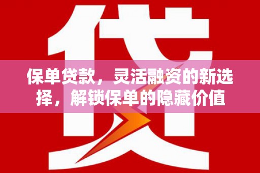溪口保单贷款，灵活融资的新选择，解锁保单的隐藏价值