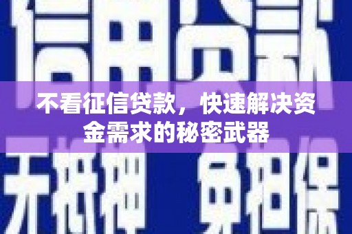 溪口不看征信贷款，快速解决资金需求的秘密武器