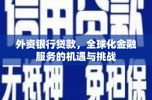 溪口外资银行贷款，全球化金融服务的机遇与挑战