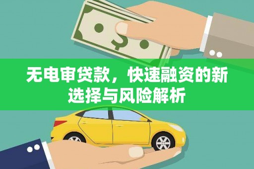 溪口无电审贷款，快速融资的新选择与风险解析