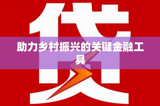溪口助力乡村振兴的关键金融工具
