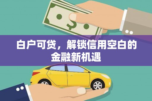 溪口白户可贷，解锁信用空白的金融新机遇