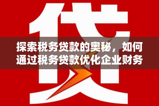 溪口探索税务贷款的奥秘，如何通过税务贷款优化企业财务