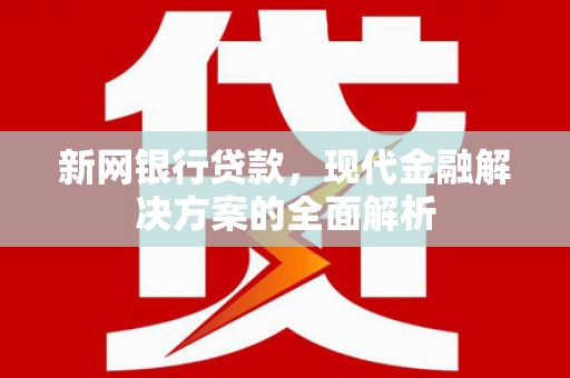 溪口新网银行贷款，现代金融解决方案的全面解析