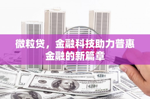溪口微粒贷，金融科技助力普惠金融的新篇章