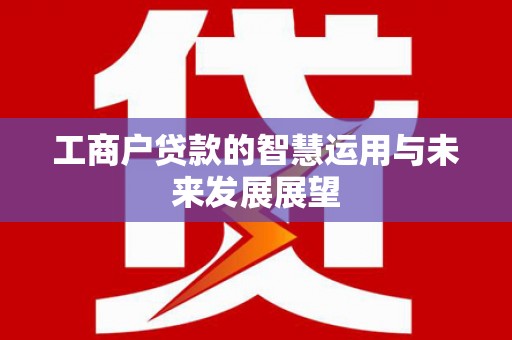 溪口工商户贷款的智慧运用与未来发展展望